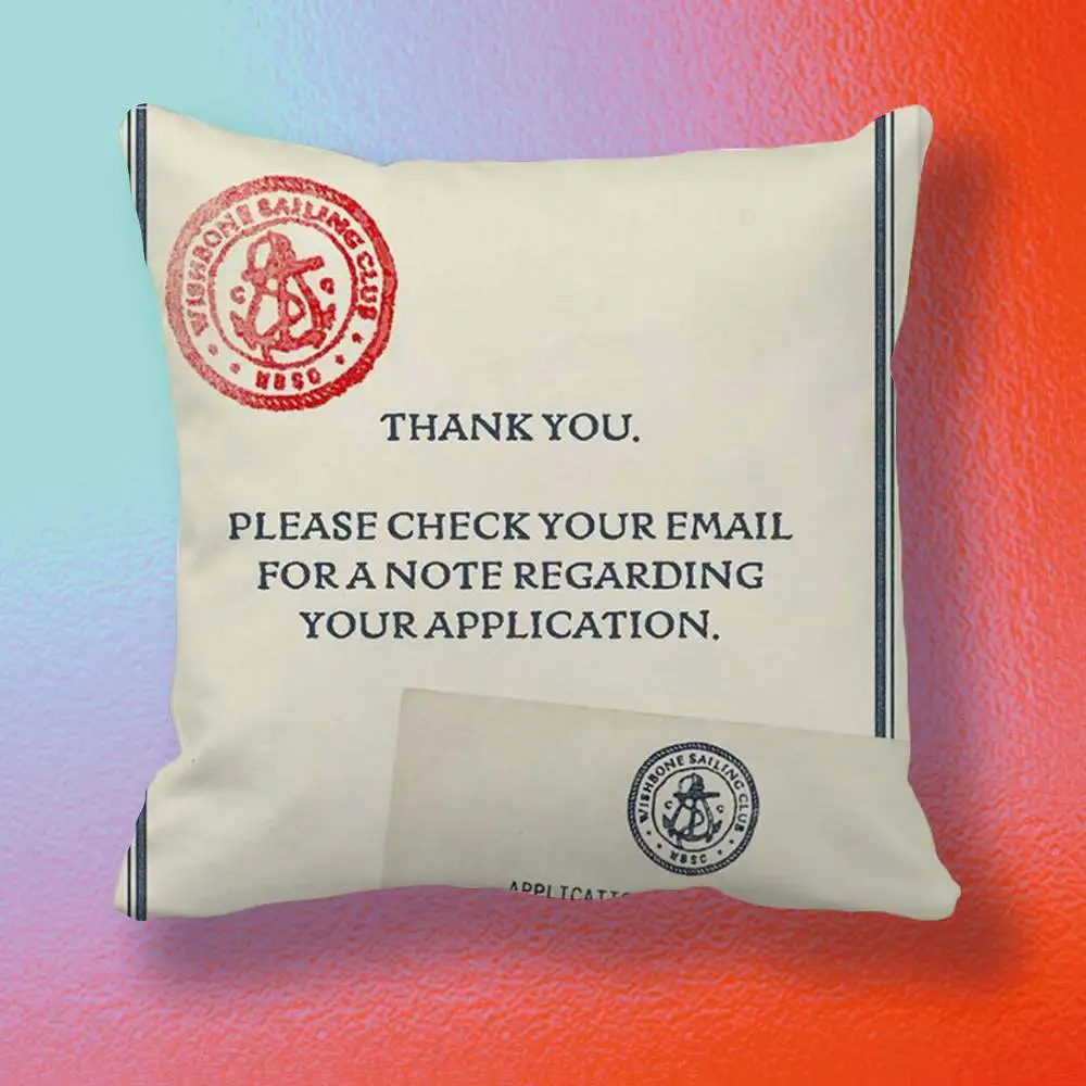 Wishbone Sailing Club Pillow cover gift High definition digital printing,Surprise vivid pattern Household.