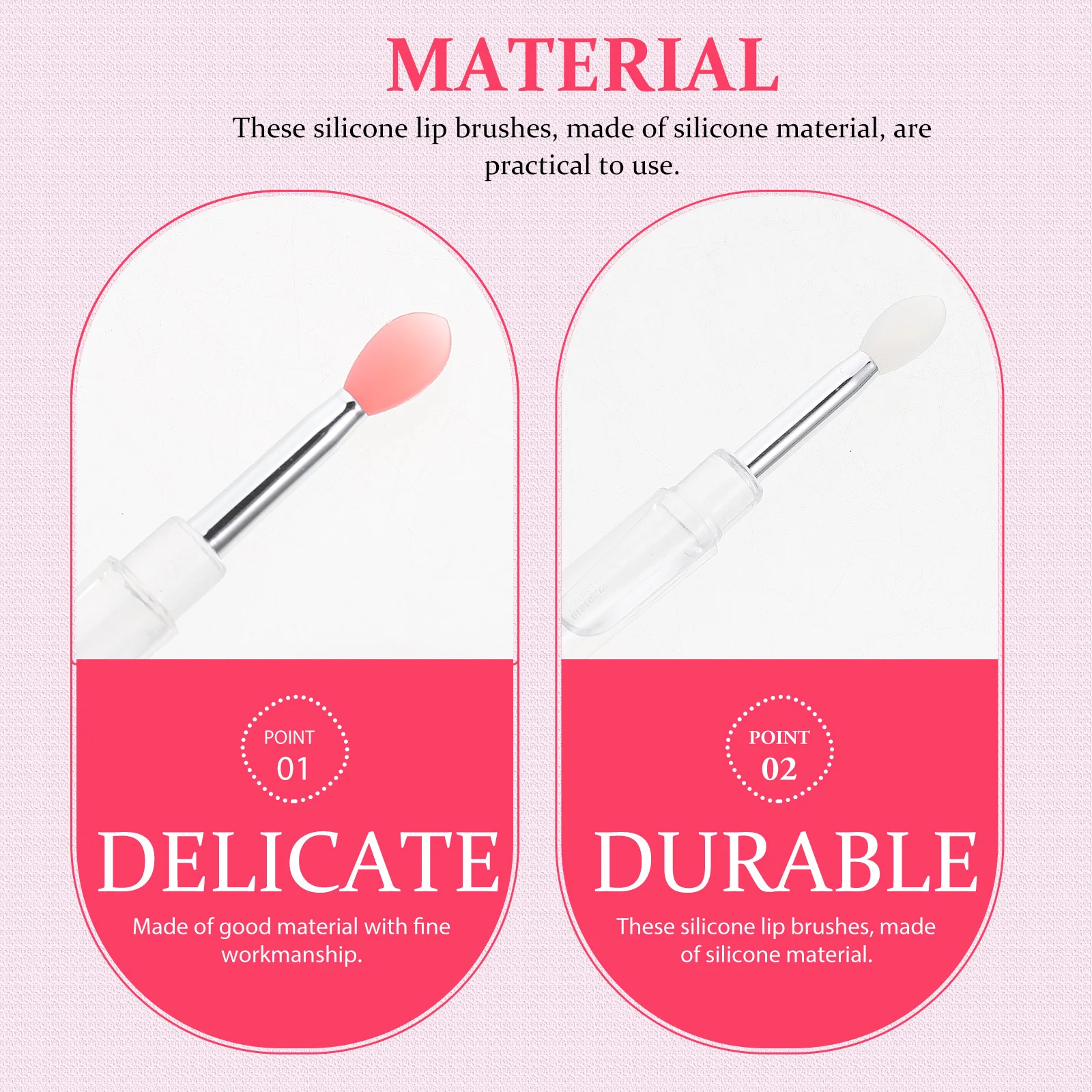 Aplicadores de maquillaje de pincel de labios de silicona, cabezales ultrasuaves, herramienta ligera para lápiz labial, máscara labial, sombra de ojos, 6 uds.
