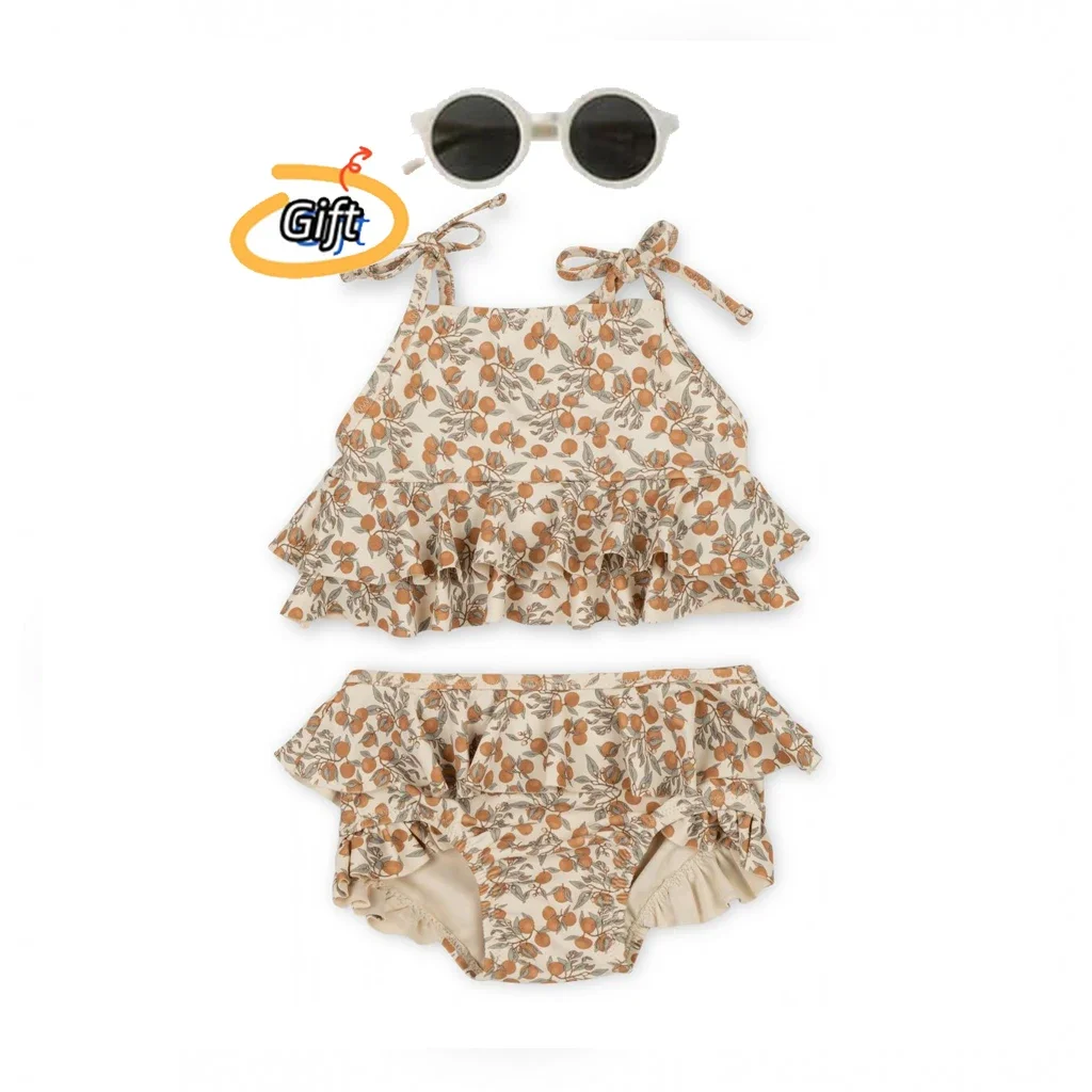 Girls Swimwear Sets Konges Slojd Summer Kids One Pieces Swimsuits Baby Holiday Outwear Toddler Children Seaside Swim Bikini