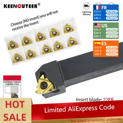 1pc SER2020K22 SER2020M22 SER External Thread Turning Tools Lathe Cutter 22ER Carbide inserts CNC Holder Set