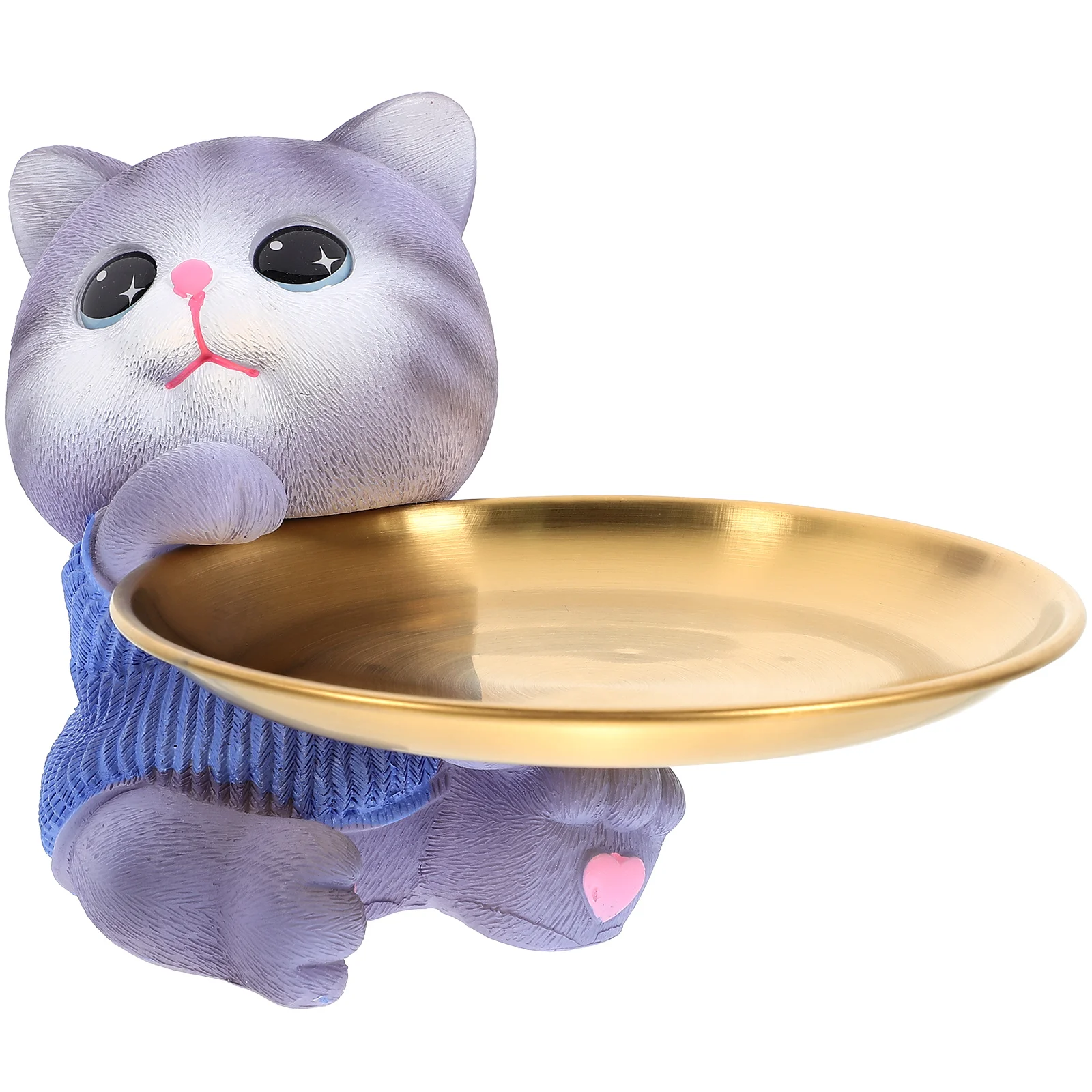 Cat Design Storage Tray Stainless Steel Jewelry ganizer Desktop Home Decor Snack Serving Reliable Material Longlasting