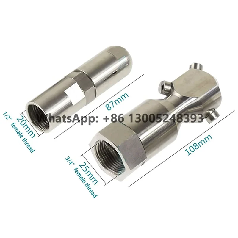 

Fast Shipping High Pressure CIP Tank Rotary Cleaning Nozzle High Impact 360 Degree Rotating Bottle Sanitary Washing Nozzle
