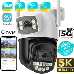 BESDER 5GHz WiFi Surveillance Camera 4K 8MP Dual Lens AI Human Detection Outdoor Security PTZ IP Cameras 10MP Intercom CCTV Cam