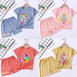 Sailor Moon Pajamas for Kids Girls Clothes Sleepwear Set Children's Clothing Cartoon Anime Print Shirt Pants Pajama Xmas Gift