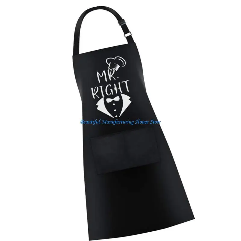 E56A Pasujący zestaw fartuchów dla par Gotowanie Pieczenie Regulowane krawaty Odzież poliestrowa
