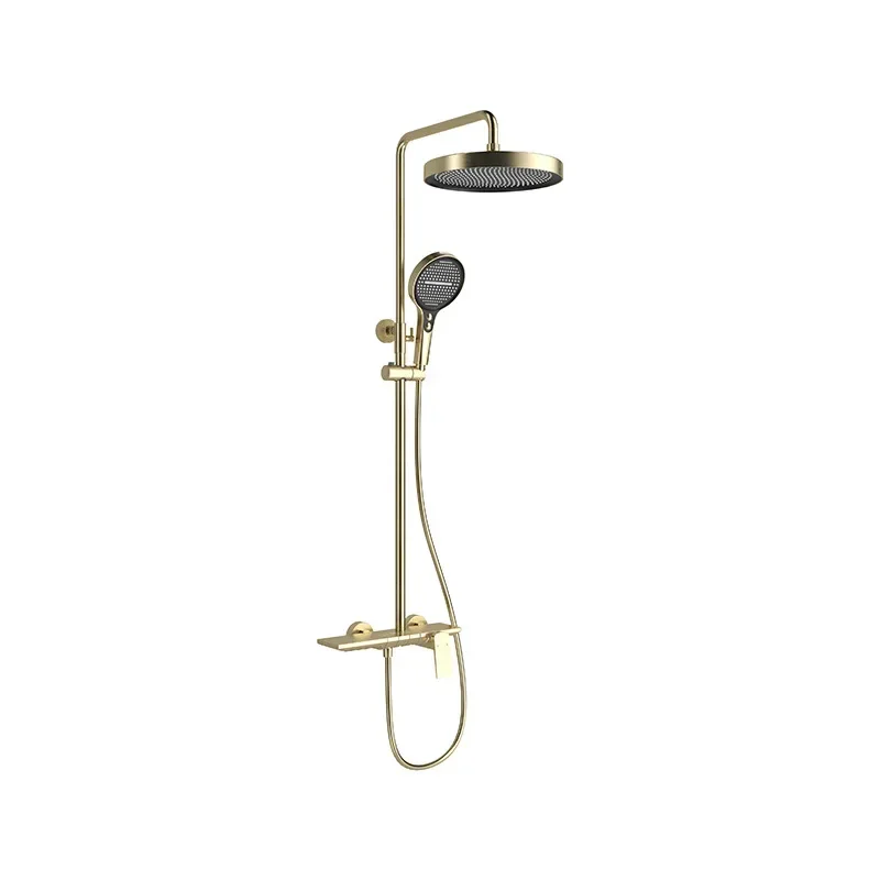 

Brass gold all-copper piano buttons household rain shower, hot and cold water pressurized shower shower set
