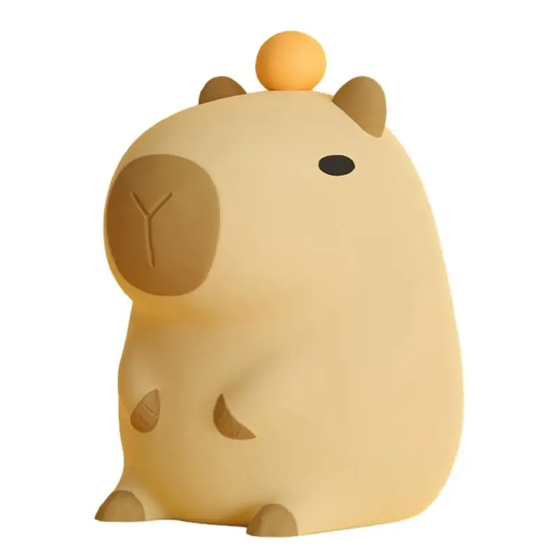 Capivara Night Light para o berçário, USB recarregável, controle de toque, lâmpada de silicone, decoração do quarto