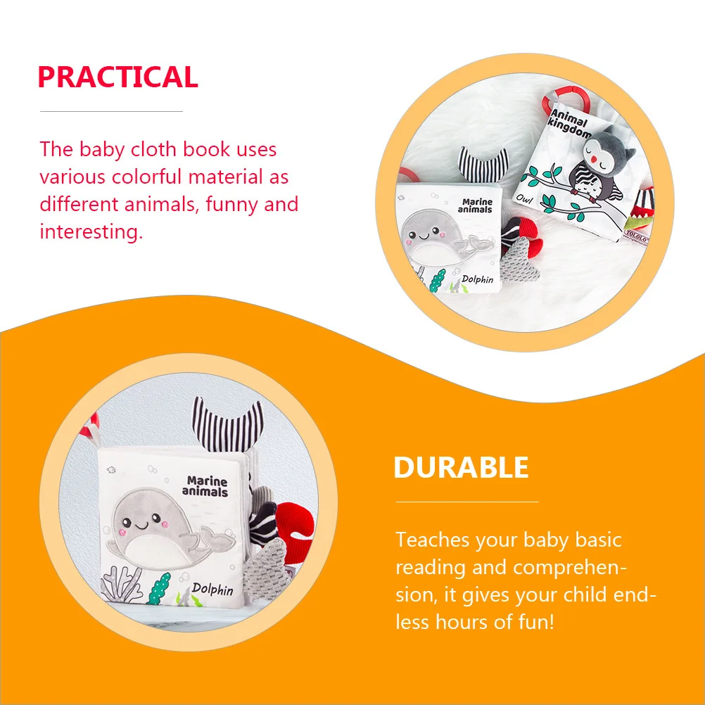Reißfestes Tuch, Meereswesen, Knisterstoff, Baby-Handbuch, frühes Lernen, pädagogisches Spielzeug, interaktives Kleinkindspielzeug