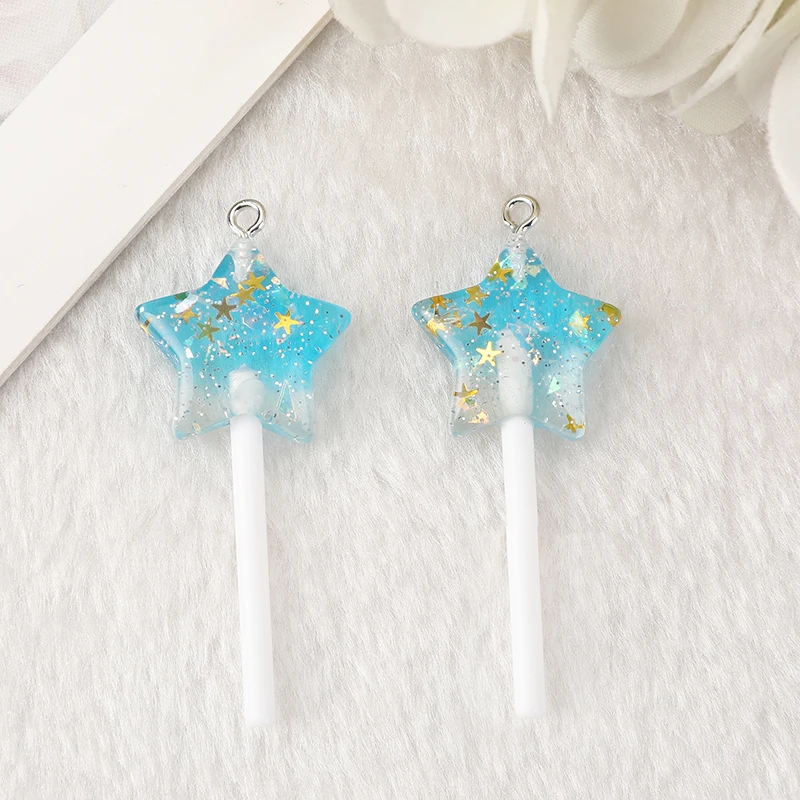 6Pieces Colorful Sweet Candy Charms Flatback Resin Lollipop Pendant For Earring  Keychain Necklace Diy Making