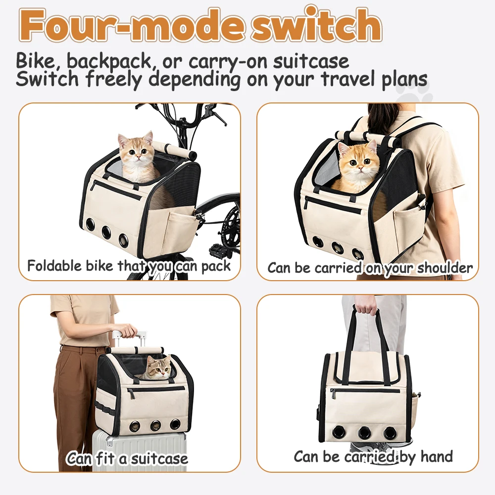 NEWBOLER Brompton Faltbare Fahrradtasche, Haustiertasche, tragbare Fahrrad-Fronttasche, faltbare Outdoor-Reisetasche für Katzen und Hunde – Detail 20
