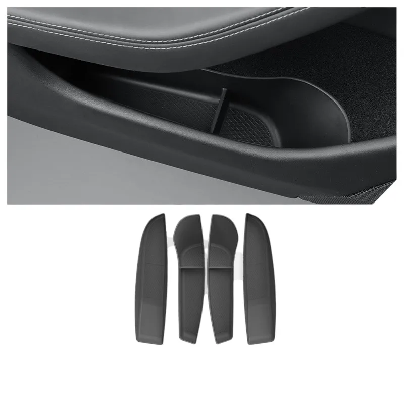 For Tesla Model 3 Highland 2023 2024 Coverage TPE Door Groove Storage Box BLACK WHITE GRAY Protectors Cover Mats Pad Anti Kick