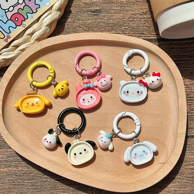 Lovely Anime Sanrio Keychain Kawaii Keyring Car Keyholder For Girls Children Cute Bag Pendant Backpack Decoration Accessories