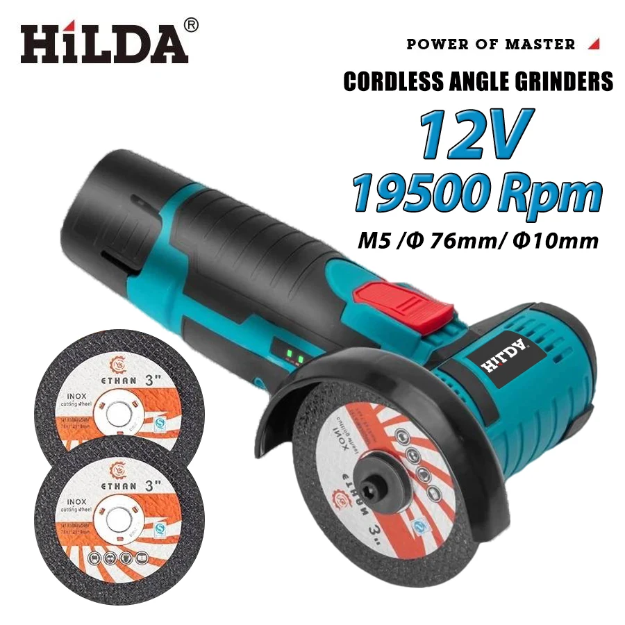 HILDA 12V Angle Grinder Is Used for Cutting Diamond Micro Rechargeable Grinding Tools Polishing Grinding Machines