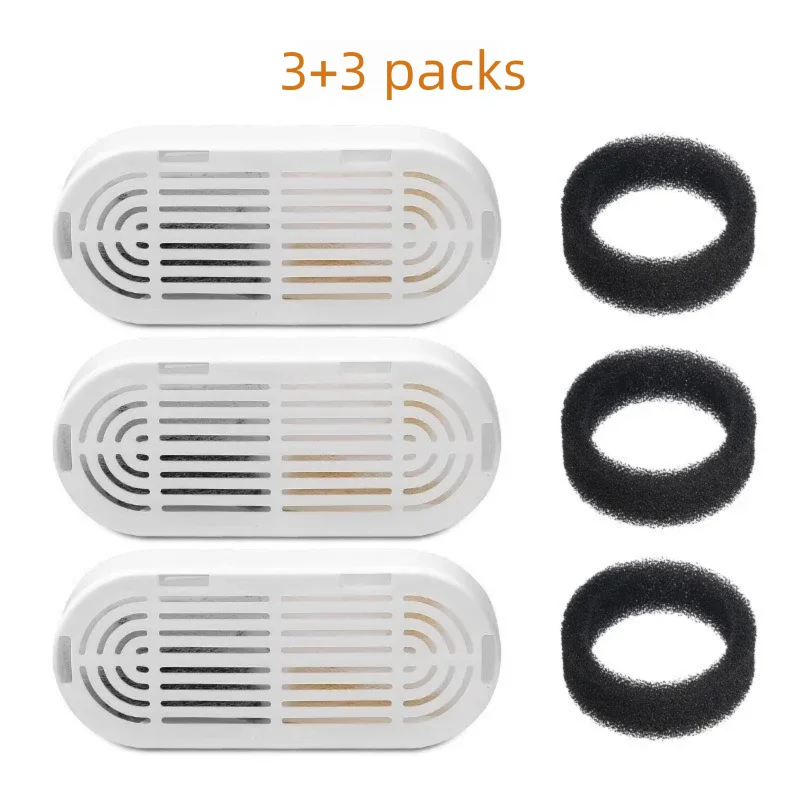 Cat Water Fountain Filter Replacement for Corsair, Multi-Layer Hair & Activated Carbon Filter, 6-Pack Bulk