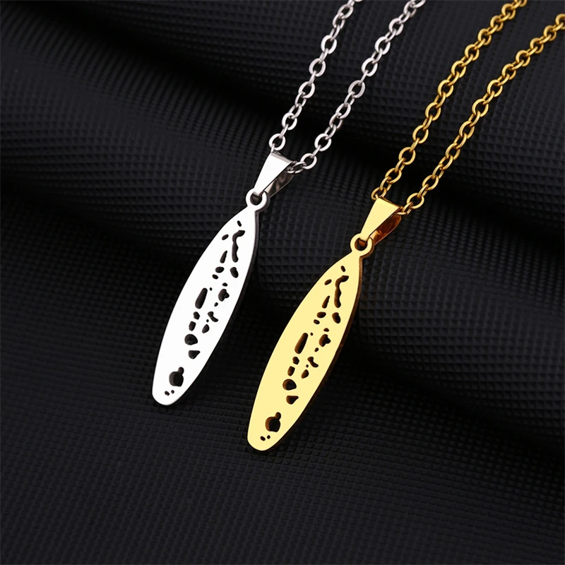 Stainless Steel Maldives Map Pendant Necklaces for Women Men Maldivian Outline Silver/Gold Color Charm Jewelry New Arrivals