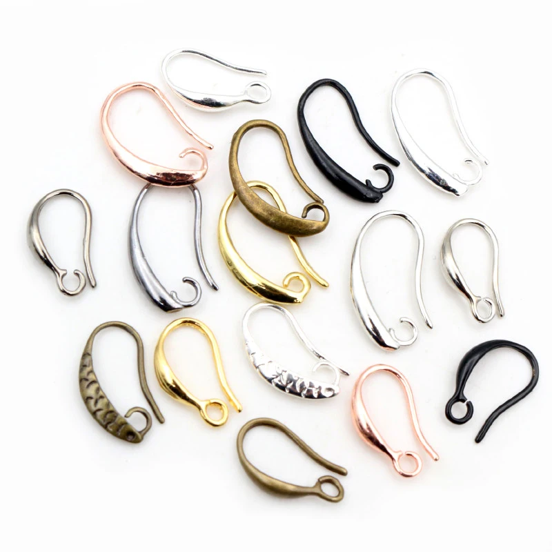 20pcs 3-Styles Gold Bronze Silver Plated Brass French Earring Hooks Wire Settings Base Settings Whole Sale