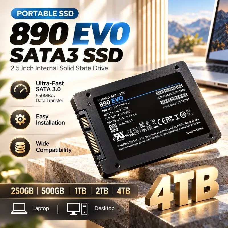 Original Internal Solid State Drive SATA3 890EVO SSD 500GB 1TB 2TB 4TB 2.5 Inch Hard Disk Solid State Drive for Laptop Desktop