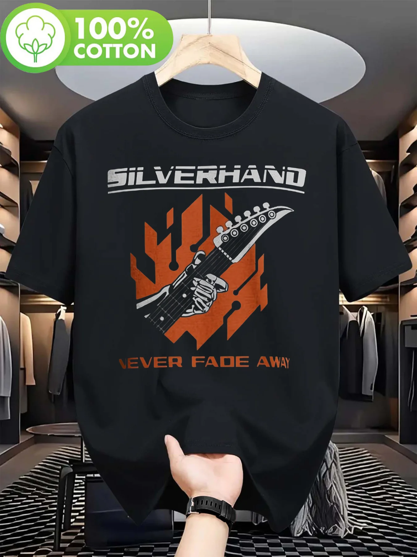 My Favorite People Silverhand Never Fade Away  Crewneck T-Shirt for Casual Outdoor Wear S-2XL