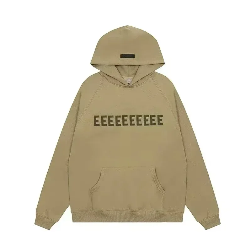 FW22 Heren Hoodies Jogging Set Luxe Design Borst Twee Rijen Pluche Letter Hoodie Dames Losse Hoodie Mode Unisex Broek Set