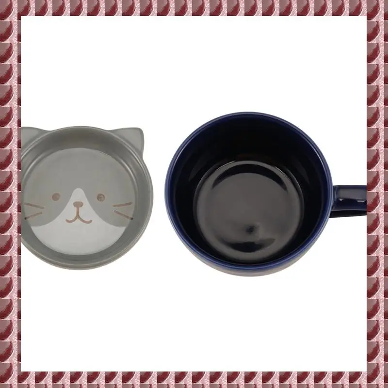 

A95G Creative Coffee Mugs With Lid Cute Cat Porcelain Cup Family Breakfast Milk Juice Cup Beverage