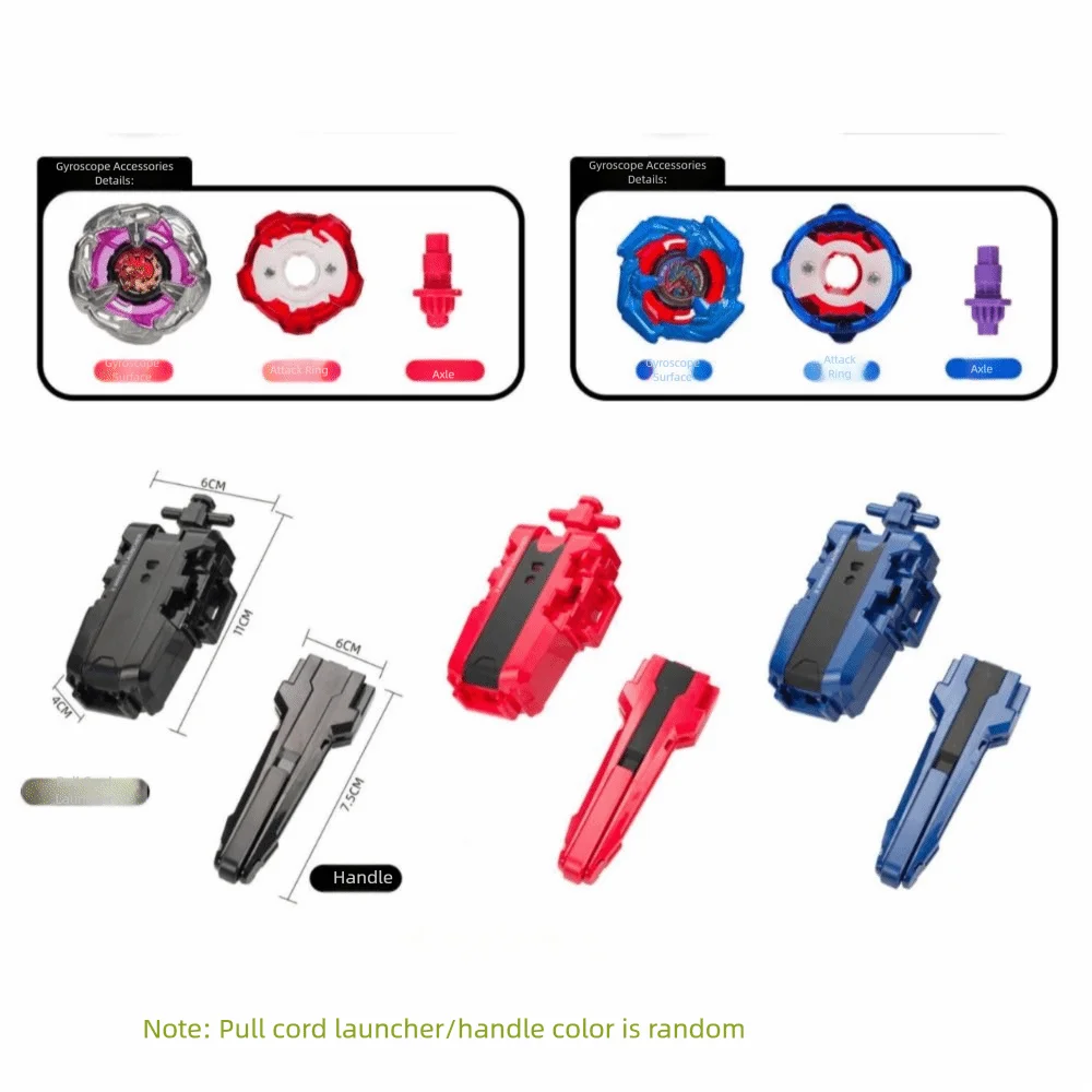 Creative Multicolor Gyro Handle Launch Spinning Tops Turn Toy Gyro Reverse Wire Launcher Anime Plastic Transmitter Handle