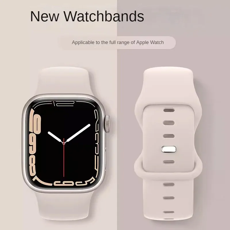 Comfortable Watchbands for Apple Watch S9/iWatch 8/New Ultra 49/S8, Silicone Compatible for 7/6/5/4 Apple Watch Strap