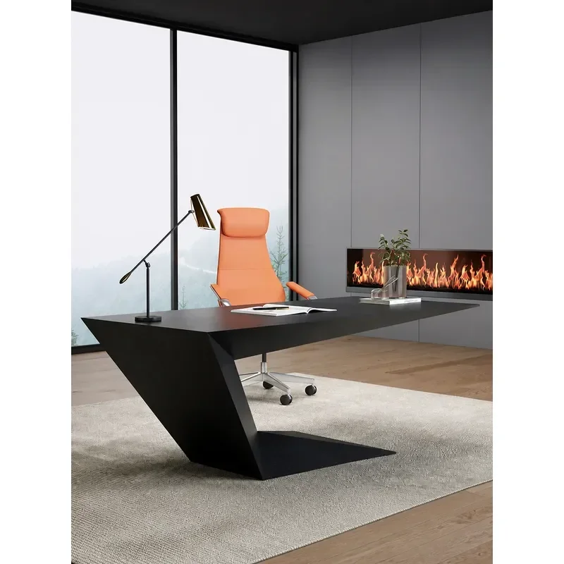 Modern Simple Executive Desk and Chair Set High End Home Office Furniture Single Workstation for Leader Manager