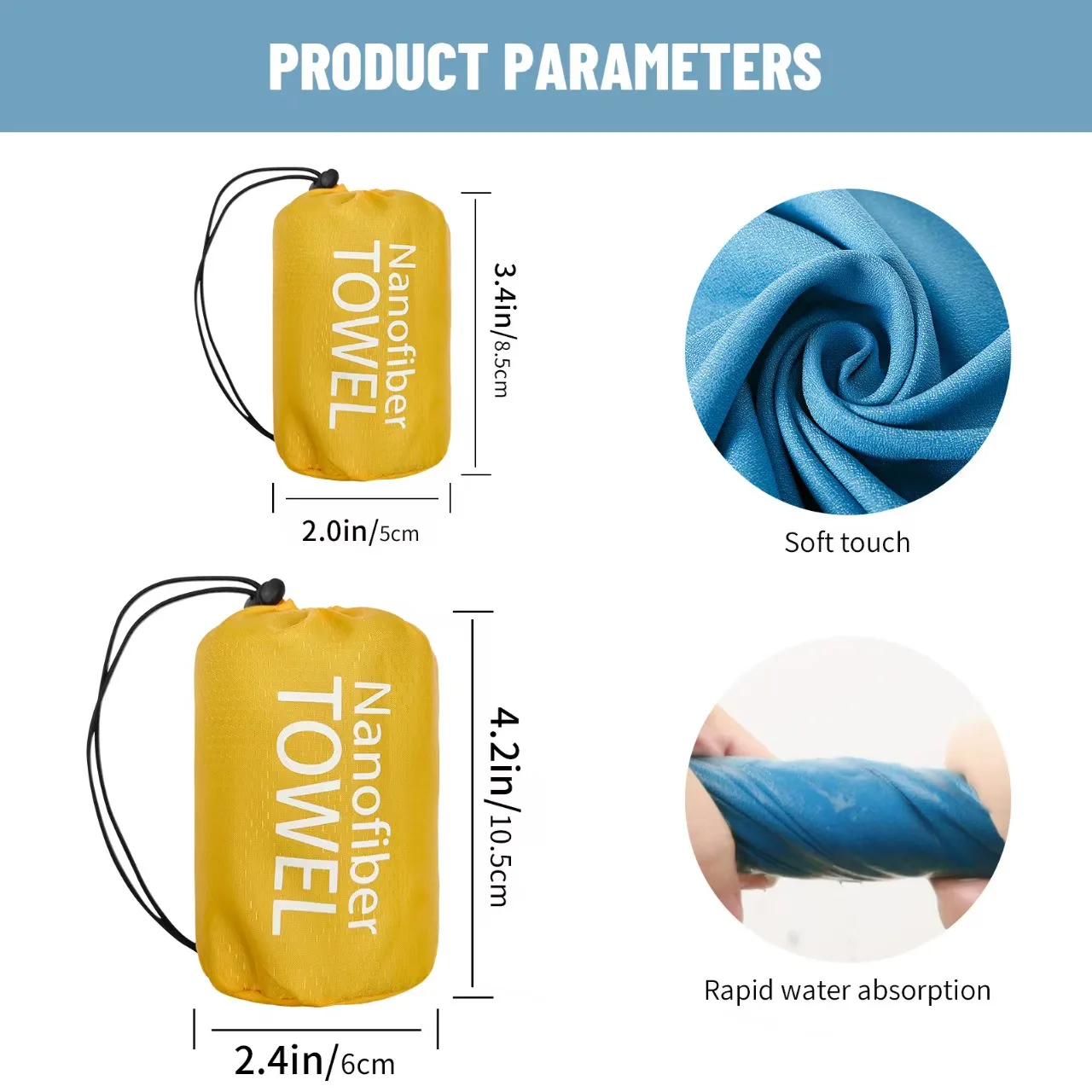 Nano Quick-Drying Towel Portable Sweat-Absorbing Fitness Sports Random Texture Towel for Gym And Outdoor Activities