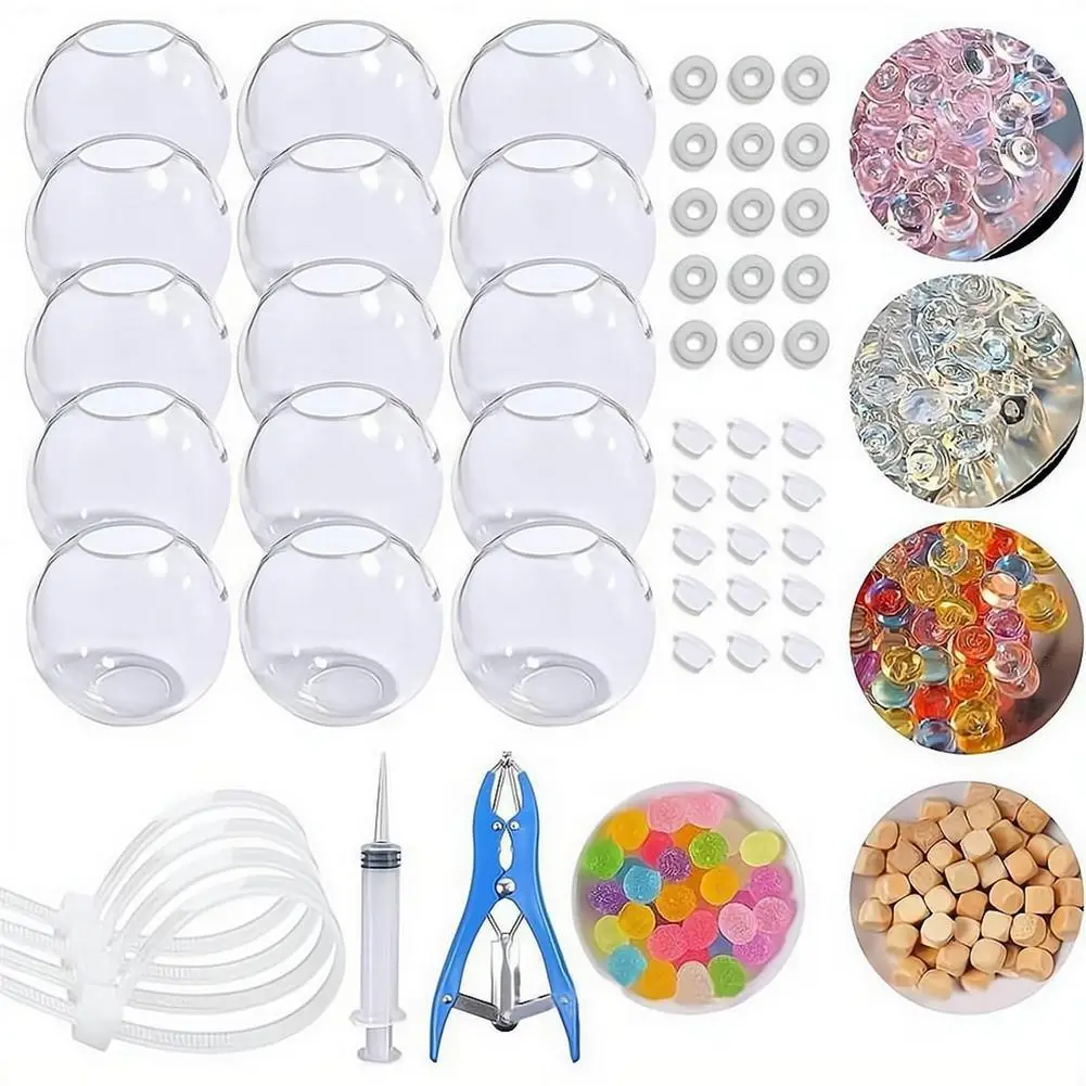 TPR DIY Ball Shell Kit Transparent Refillable DIY Stress Ball Making Kit Stretchy Round Ball Maker Kit ﻿