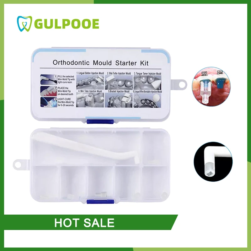 GULPOOE 1Box Dental Mould Starter Kit MINI Orthodontic Accessories Injection Mould Bracket Lingual Button Tongue Tamer Dentistry