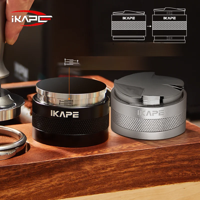 

IKAPE Dual Head Coffee Distributor&Tamper Fit Breville 54mm Bottomless Portafilter Adjustable Depth Professional Espresso Tools