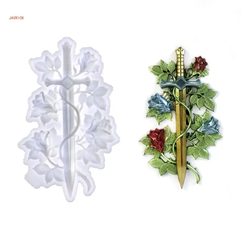 

N1HE форма для мечей с розовой лозой, DIY орнамент, эпоксидная смола, силиконовая форма, украшения для дома, формы для для