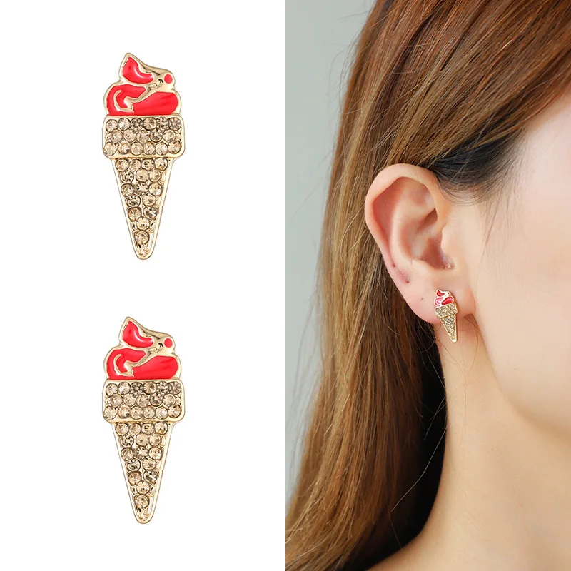 بيتزا صغيرة طازجة بطاطس مقلية أقراط أنثى الأمازون الآيس كريم الماس الملون الشعبي