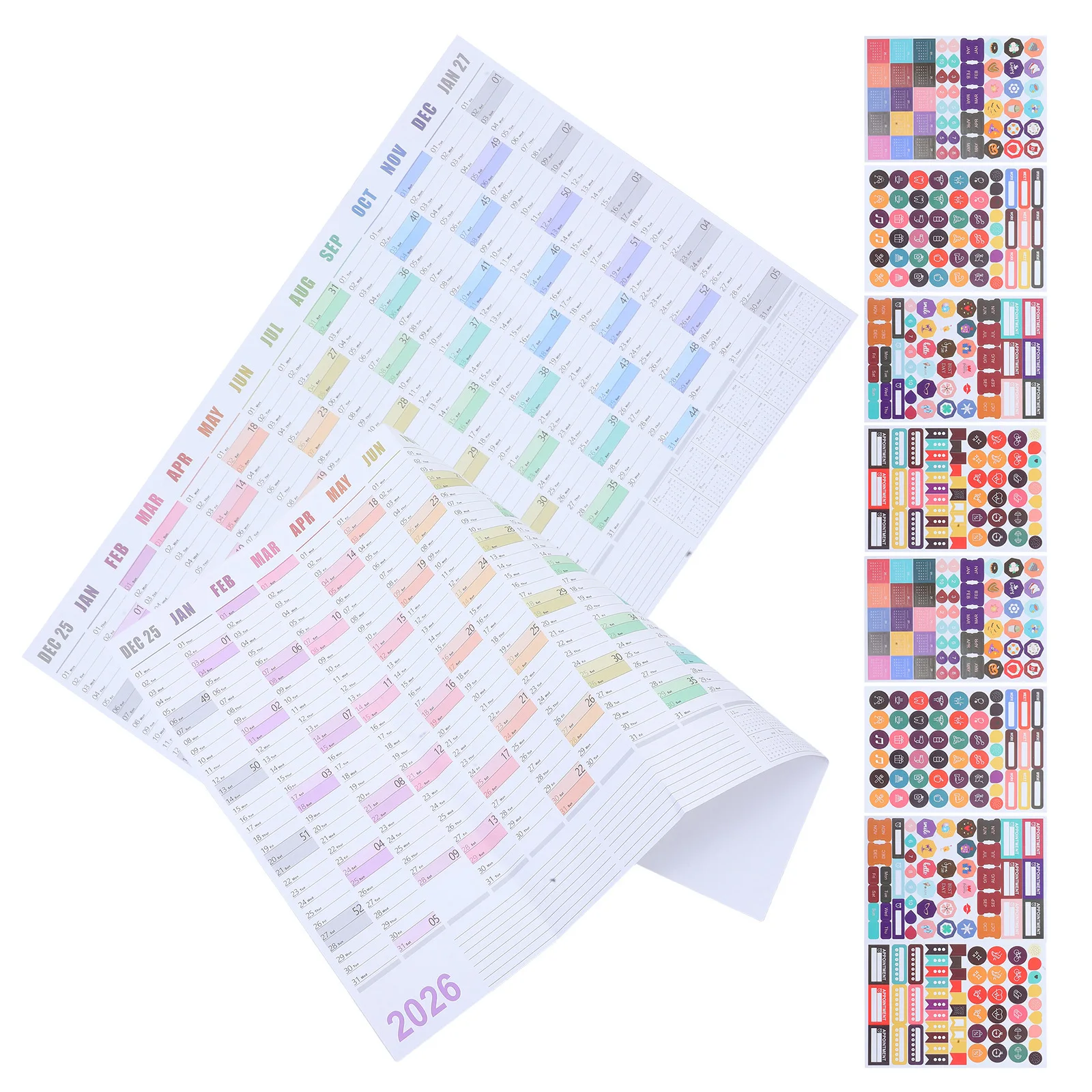 2 Sets 2026 Wall Calendar Planner Oversized Minimalist Yearly Organizer Large English Monthly Calendar For Home Office School