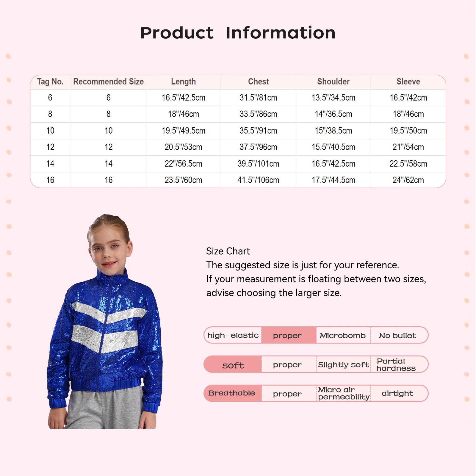 Kids Girls Long Sleeve Sequins Baseball Jacket Coat School Party Hip Hop Jazz Street Dance Stage Performance Costume Sportswear