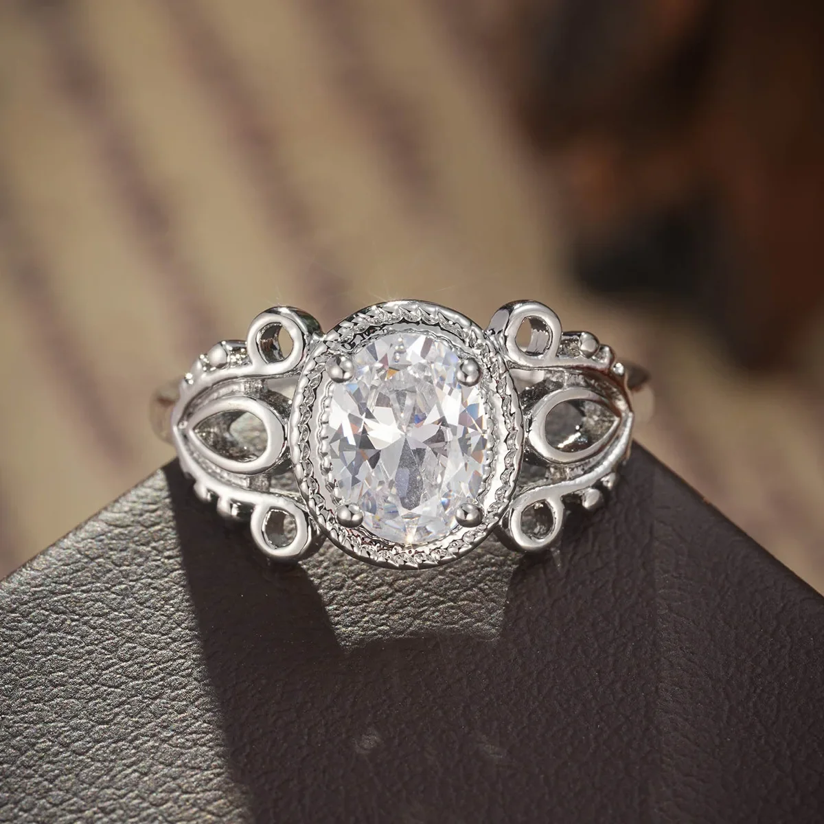 Luxury Fine Jewelry 925 Sterling Silver Promise Cz Rings Wedding Accessories Engraving Flower Style for Women Gift Full