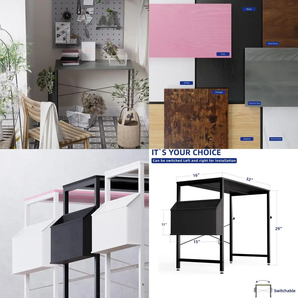 

Компьютерный стол 32 дюйма для небольших помещений с сумкой для хранения, рабочий стол для дома и офиса с крючком, небольшой офисный стол для учебы и письма