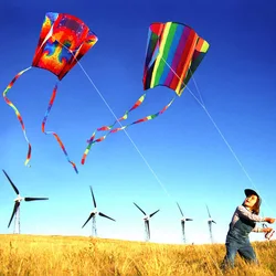 สายรุ้ง Parafoil Kite โพลีเอสเตอร์ Ripstop Flying Kite เด็กผู้ใหญ่บินของเล่นดอกไม้