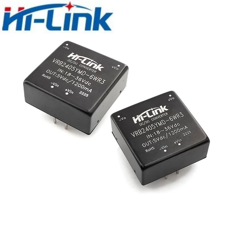 5pcs Hi-link VRB2405YMD-6WR3 6W Isolated DC-DC Module 9-36V Wide Voltage Input 5/12/15/24V Output For Embedded Communication