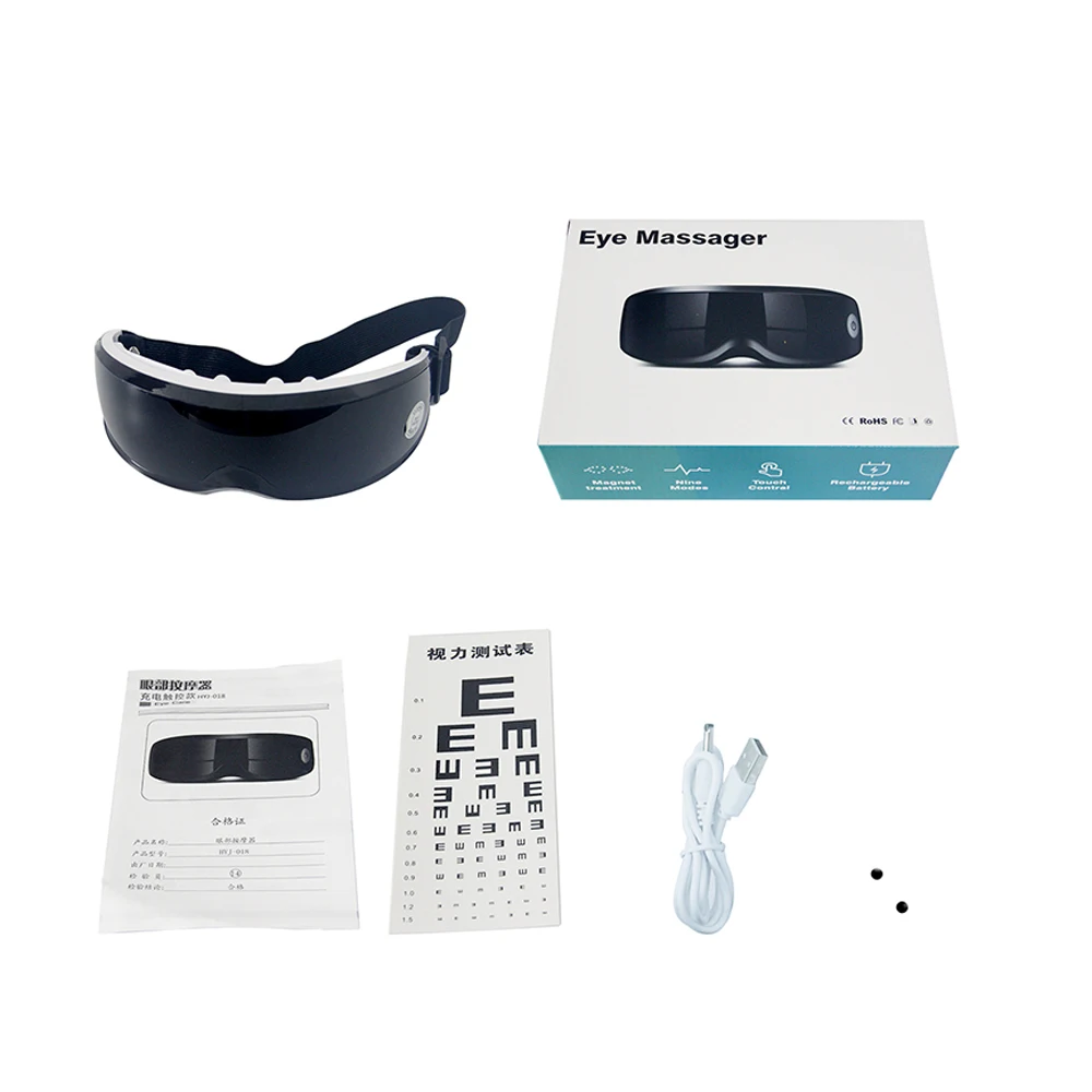 Smart Magnetic Eye Massager Vibration Relieves Fatigue Dark Circles Acupuncture Massage Relax Eye Care Device Wireless