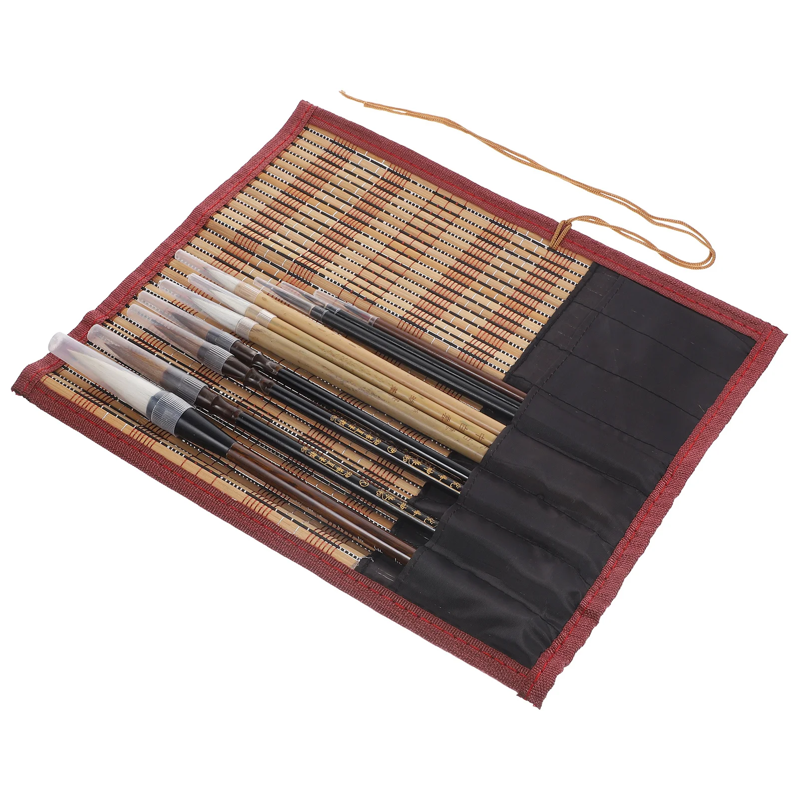 

1 Set Chinese Calligraphy Brush Traditional Ink Brush Pen Wood Handle Wolf Hair for Beginners Students Chinese Painting