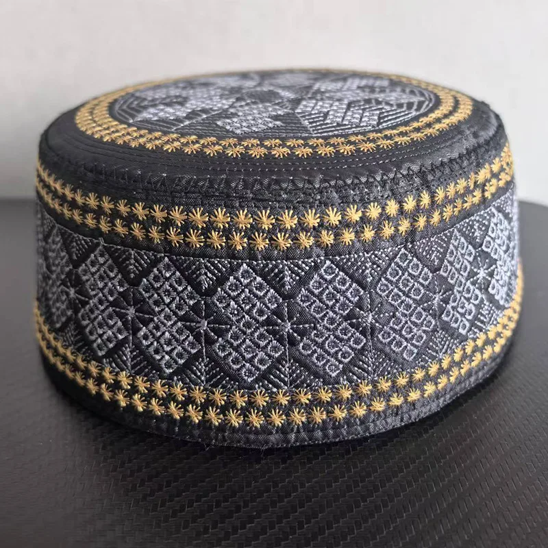 

Cotton Embroidery Muslim Men Prayer Hats Islamic Ramadan Jewish Kippah Homme Hat Arab Headscarf Topkippot Turban Saudi Uae Cap