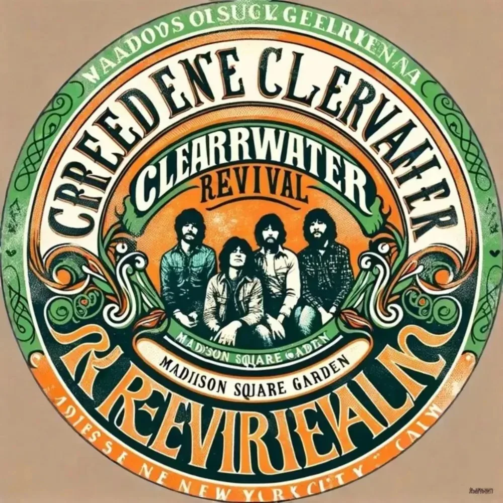 ديكور ساحر للمنازل/المكاتب والمساحات الموسيقية - لافتة فنية جدارية كلاسيكية من الألومنيوم من MusicLegacy Creedence Clearwater Revival #1
