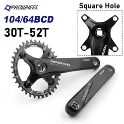 Prowheel Mountain Bike Square Hole Crankset 175 170mm MTB Bicycle Sprocket 38T 36T 34T 32T Narrow Wide Crown Bicycle Crank