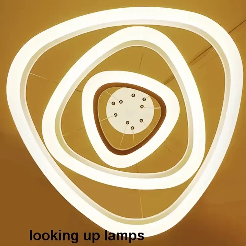 Modern Acrylic New Shaped Dining Pendant Chandelier for Living Room Dining Room Circle Rings LED House Ceiling Lighting Fixtures