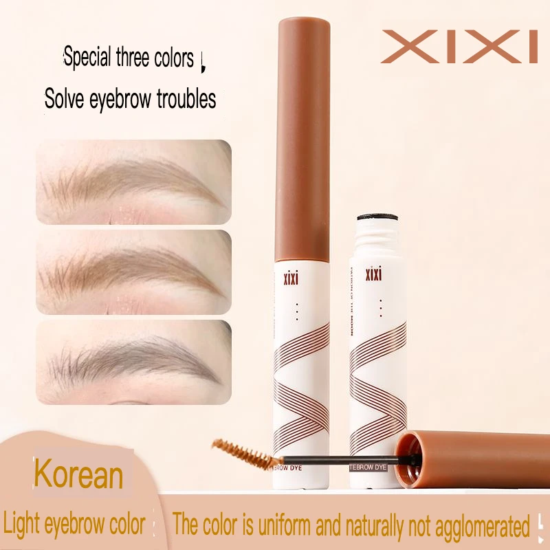 XIXI Eyebrow Dye Fine Brush Head Korean Light Color Black Brown Waterproof Sweat Proof, Long-Lasting And Cannot Be Washed Off,