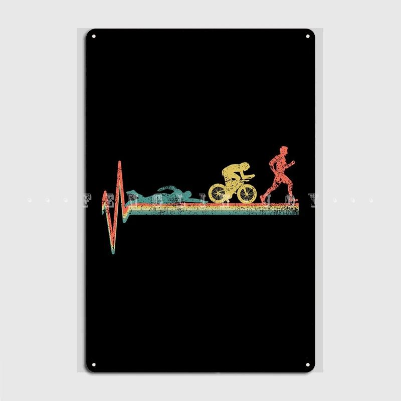 Triathlon Triathlete Metal Sign Club Club Bar Decoration Plaques Tin Sign Poster