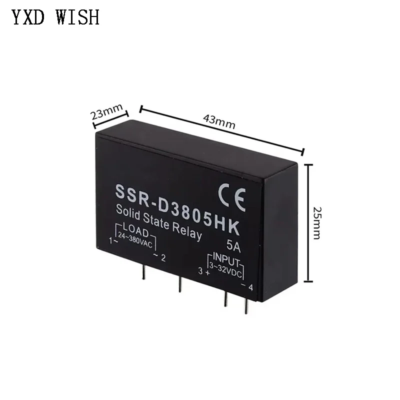10pcs 3A 5A 8A DC-AC Solid State Relay Module SSR-D3803HK SSR-D3805HK SSR-D3808HK Solid State Relays D3803HK D3805HK D3808HK