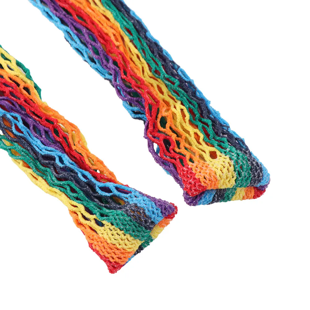 Y2K Rainbow Fishnet Stockings Dopamine Colorful Hollowed Out Pantyhose Hot Girl Style Large Mesh See-through Tights Girls