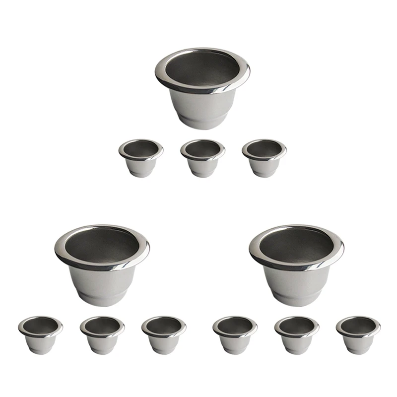 

12Pcs For Nespresso Stainless Steel Refillable Coffee Capsule Coffee Filter Reusable Coffee Pod Reusable Cafe Machine